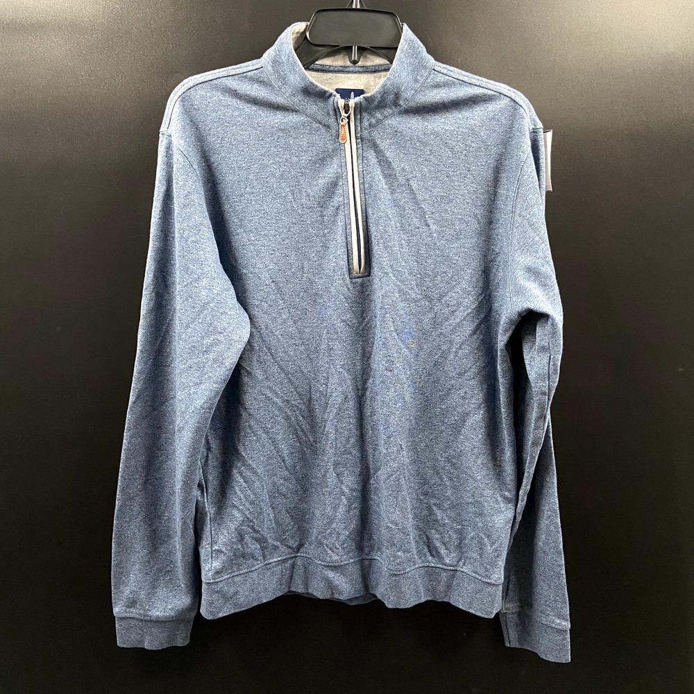 Johnnie-O Sweatshirt Mens Medium Blue ‎ 1/4 Zip Performance Pullover Stretch